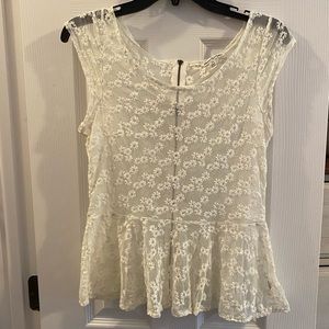 AE sheer lace top. Size M. Off-white.